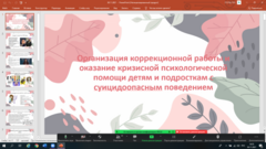 Онлайн-семинар по теме «Организация коррекционной работы и оказание кризисной психологической помощи детям и подросткам с суицидоопасным поведением»